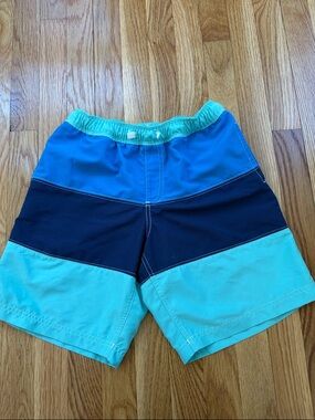 Hanna Andersson Kids Blue & Green Swim Trunks size 150/12